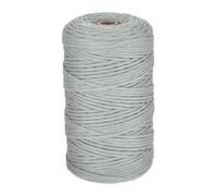 Rebower 1/8 Inch 656 Feet Macrame Cord, Cotton Cord Rope String Single Strands Twisted Braided Thick Macrame Cord [for Crafts Wall Plant Hangers] - Light Grey