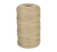 Rebower 1/8 Inch 656 Feet Macrame Cord, Cotton Cord Rope String Single Strands Twisted Braided Thick Macrame Cord [for Crafts Wall Plant Hangers] - Pale Brown