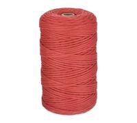 Rebower 1/8 Inch 656 Feet Macrame Cord, Cotton Cord Rope String Single Strands Twisted Braided Thick Macrame Cord [for Crafts Wall Plant Hangers] - Red