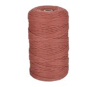 Rebower 1/8 Inch 656 Feet Macrame Cord, Cotton Cord Rope String Single Strands Twisted Braided Thick Macrame Cord [for Crafts Wall Plant Hangers] - Rust Red