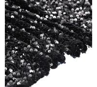 Rebower 1 Yards Iridescent Sequin Fabric Velvet Shimmer Sparkle Shiny Fabric, [for Dress Linen Backdrop Birthday Party Home Decor] - Black