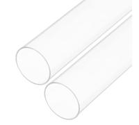 Rebower 10" Clear Plastic Rigid Pipe 51mm x 55mm(2" x 2.2") Acrylic Tube Round Polycarbonate Tubing, [for Plumbing, Hydraulics, Aquarium, DIY] - 2Pcs