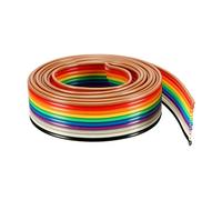 Rebower 10 Pins Flat Ribbon Cable IDC Rainbow Color [ for 1.27mm 0.05inch Spacing Connectors ] - 1M / 3.28 Ft