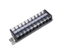 Rebower 10 Positions Dual Rows 600V 30A Terminal Strip Blocks Barrier Screws (with Cover), [for Wires Connecting, Electronic Circuits] - 1 Pack/Black