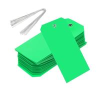 Rebower 1000Pcs Plastic Shipping Tags 4.72x2.36 Inch Green Waterproof Labeling Tags with Wire for Luggage Garage Equipment Inventory Car Parts Name Price
