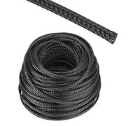 Rebower 100ft PET Expandable Wire Loom 1/8 Inch, PET Braided Wire Sleeving Cable Management Sleeve Tubing [for Audio Video Home Office Cord Protector]-Black