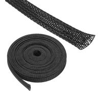 Rebower 10ft PET Expandable Wire Loom 3/4 Inch, PET Braided Wire Sleeving Cable Management Sleeve Tubing [for Audio Video Home Office Cord Protector]-Black