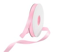 Rebower 10mm Satin Ribbon 91m Thick Double Face Grosgrain Silk Ribbon, [for Gift Wrapping, Hair Bows, Wedding, Cake, Flower] - 100 Yard/300ft/ Pale Pink