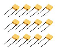 Rebower 12Pcs Safety Capacitors X2 2.2uF 275V 22mm Pin Pitch Yellow | Metallized Polypropylene Film Capacitor Assortment Kit with Enclosed Flexible Wire 25.5x11.7x21.5mm for Electronic Projects