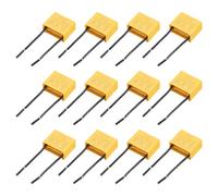 Rebower 12Pcs Safety Capacitors X2 4.7uF 275V 25mm Pin Pitch Yellow | Metallized Polypropylene Film Capacitor Assortment Kit with Enclosed Flexible Wire 31x13.8x25mm for Electronic Projects