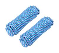 Rebower 2 Pcs 3/8" 98ft Diamond Braided Ropes Blue Nylon Rope Polypropylene Flag Pole Cord Utility String,[for Camping and Hiking, Indoor and Outdoor Use]