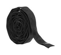 Rebower 2 Yard Plastic Button Snap Tape Ribbon Sewing Snaps Trim Fastener Polyester, [for Cloth Fabric Sewing, DIY Project] - Black / 18mm