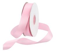 Rebower 20mm Satin Ribbon 23m Thick Double Face Grosgrain Silk Ribbon, [for Gift Wrapping, Hair Bows, Wedding, Cake, Flower] - 25 Yard/75ft/ Light Pink