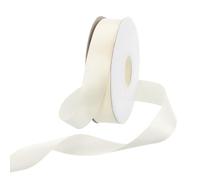 Rebower 20mm Satin Ribbon 23m Thick Double Face Grosgrain Silk Ribbon, [for Gift Wrapping, Hair Bows, Wedding, Cake, Flower] - 25 Yard/75ft/ Cream White