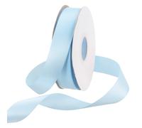 Rebower 20mm Satin Ribbon 23m Thick Double Face Grosgrain Silk Ribbon, [for Gift Wrapping, Hair Bows, Wedding, Cake, Flower] - 25 Yard/75ft/ Light Blue