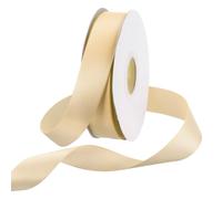 Rebower 20mm Satin Ribbon 23m Thick Double Face Grosgrain Silk Ribbon, [for Gift Wrapping, Hair Bows, Wedding, Cake, Flower] - 25 Yard/75ft/ Champagne