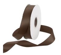 Rebower 20mm Satin Ribbon 46m Thick Double Face Grosgrain Silk Ribbon, [for Gift Wrapping, Hair Bows, Wedding, Cake, Flower] - 50 Yard/150ft/ Dark Brown