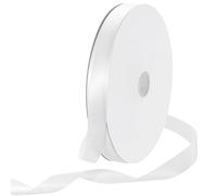 Rebower 20mm Satin Ribbon 91m Thick Double Face Grosgrain Silk Ribbon, [for Gift Wrapping, Hair Bows, Wedding, Cake, Flower] - 100 Yard/300ft/White