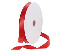 Rebower 20mm Satin Ribbon 91m Thick Double Face Grosgrain Silk Ribbon, [for Gift Wrapping, Hair Bows, Wedding, Cake, Flower] - 100 Yard/300ft/ Red