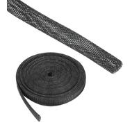 Rebower 25ft PET Expandable Wire Loom 1/2 Inch, PET Braided Wire Sleeving Cable Management Sleeve Tubing [for Audio Video Home Office Cord Protector]-Black