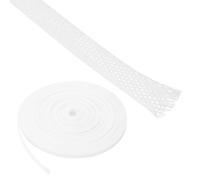 Rebower 25ft PET Expandable Wire Loom 1/4 Inch, PET Braided Wire Sleeving Cable Management Sleeve Tubing [for Audio Video Home Office Cord Protector]-White