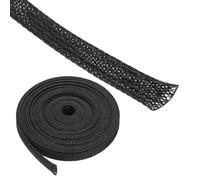 Rebower 25ft PET Expandable Wire Loom 3/4 Inch, PET Braided Wire Sleeving Cable Management Sleeve Tubing [for Audio Video Home Office Cord Protector]-Black
