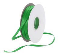 Rebower 3mm Satin Ribbon 46m Thick Double Face Grosgrain Silk Ribbon, [for Gift Wrapping, Hair Bows, Wedding, Cake, Flower] - 50 Yard/150ft/ Green