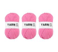 Rebower 3Pcs Dark Red Acrylic Yarn 400 Yard 4 Ply Soft Crochet Yarns Sport Weight Yarn,[for DIY Crocheting Knitting Craft Blankets Hats]-150g