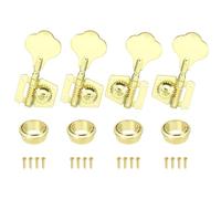 Rebower 4 Pcs Bass Machine Head - 24:1 Ratio Open Gear Ratio Bass Tuning Key Pegs Machines Head Replacement with Decor Cover & Screws, [for Electric Precision Jazz Guitar] - 2R+2L, Gold