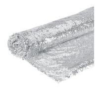 Rebower 4 Yards Iridescent Sequin Fabric Shimmer Sparkle Shiny Fabric, [for Dress Linen Backdrop Birthday Party Home Decor] - Silver