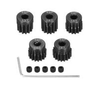 Rebower 48 P Steel Pinion Gear Set 12T 13T 14T 15T 16T for 3.175 mm Shaft Hardened Steel Pinion Gear with Screws and Hexagonal Wrench for RC Car Motor