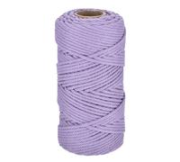 Rebower 5/32 Inch 328 Feet Macrame Cord, Cotton Cord Rope String 4 Strands Twisted Braided Thick Macrame Cord [for Crafts Wall Plant Hangers] - Light Purple
