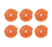 Rebower 6 Pcs Orange Paper Flowers, 12" 3D Tissue Paper Pom Poms Crepe Mexican Paper Flower, [for DIY Crafting Wall Wedding Birthday Party Decorations]