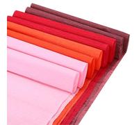 Rebower 8 Rolls Crepe Paper Sheets, 2000cm Crepe Paper Roll, [for Paper Flowers Making Party Streamer]-(25 x 250cm/Roll) Orange Red, Deep Red, Rust Red, Pink