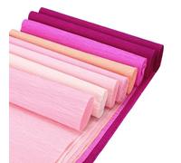 Rebower 8 Rolls Crepe Paper Sheets, 2000cm Crepe Paper Roll, [for Paper Flowers Making Party Streamer]-(25 x 250cm/Roll) Light&Deep Pink, Pink, Champagne, Peach&Rose Red, Light Champagne