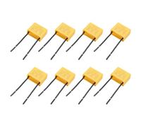 Rebower 8Pcs Safety Capacitors X2 4.5uF 275V 24mm Pin Pitch Yellow | Metallized Polypropylene Film Capacitor Assortment Kit with Enclosed Flexible Wire 31x14x25mm for Electronic Projects