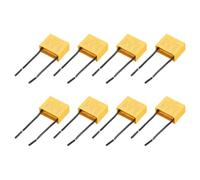 Rebower 8Pcs Safety Capacitors X2 4.7uF 275V 25.5mm Pin Pitch Yellow | Metallized Polypropylene Film Capacitor Assortment Kit with Enclosed Flexible Wire 31x14x25mm for Electronic Projects