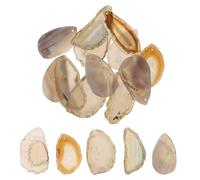 Rebower Agate Slices - Gray 12 Pcs Natural Irregular Geode Agate with Holes Healing Crystals Geode Stones, [for DIY Jewelry Making Home Decoration]