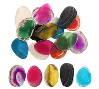 Rebower Agate Slices - Mixed Colors 15 Pcs Natural Irregular Geode Agate Healing Crystals Geode Stones, [for DIY Jewelry Making Home Decoration]