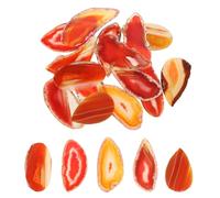 Rebower Agate Slices - Red 15 Pcs Natural Irregular Geode Agate Healing Crystals Geode Stones, [for DIY Jewelry Making Home Decoration]
