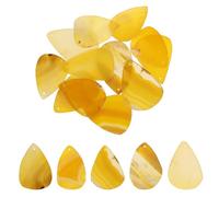 Rebower Agate Slices - Yellow 12 Pcs Natural Irregular Geode Agate with Holes Healing Crystals Geode Stones, [for DIY Jewelry Making Home Decoration]