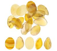 Rebower Agate Slices - Yellow 15 Pcs Natural Irregular Geode Agate Healing Crystals Geode Stones, [for DIY Jewelry Making Home Decoration]