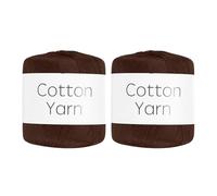 Rebower Cotton Yarn,100% Cotton Soft Knitting Yarn [for Hand DIY Bag Cushion Crocheting Knitting Project Home Decor] -2 Packages of 80g/2.82oz(Per Skein 40g/137yards)/Deep Brown