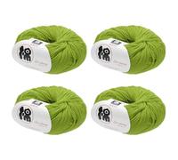 Rebower Cotton Yarn,100% Cotton Soft Knitting Yarn [for Hand DIY Bag Cushion Crocheting Knitting Project Home Decor] -4 Packages of 200g/7.05oz(Per Skein 50g/175yards)/Deep Green