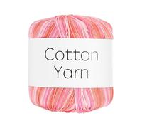 Rebower Cotton Yarn,100% Cotton Soft Knitting Yarn [for Hand DIY Bag Cushion Crocheting Knitting Project Home Decor] -1 Packages of 40g/1.41oz(Per Skein 40g/137yards)/Pink Multicolored