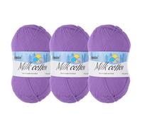 Rebower Cotton Yarn,65% Cotton and 35% Acrylic Fibers Soft Knitting Yarn [for Hand DIY Bag Cushion Crocheting Knitting Projects Home Decor], -3 Skeins/3×218yards/3×3.53oz/Purple