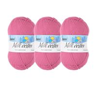 Rebower Cotton Yarn,65% Cotton and 35% Acrylic Fibers Soft Knitting Yarn [for Hand DIY Bag Cushion Crocheting Knitting Projects Home Decor], -3 Skeins/3×218yards/3×3.53oz/Dark Red