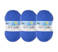 Rebower Cotton Yarn,65% Cotton and 35% Acrylic Fibers Soft Knitting Yarn [for Hand DIY Bag Cushion Crocheting Knitting Projects Home Decor], -3 Skeins/3×218yards/3×3.53oz/Dark Blue