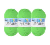 Rebower Cotton Yarn,65% Cotton and 35% Acrylic Fibers Soft Knitting Yarn [for Hand DIY Bag Cushion Crocheting Knitting Projects Home Decor], -3 Skeins/3×218yards/3×3.53oz/Slight Green