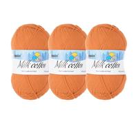Rebower Cotton Yarn,65% Cotton and 35% Acrylic Fibers Soft Knitting Yarn [for Hand DIY Bag Cushion Crocheting Knitting Projects Home Decor], -3 Skeins/3×218yards/3×3.53oz/Orange